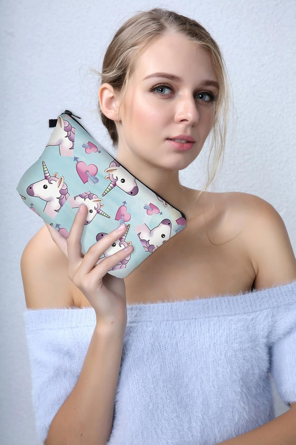 Unicorn Makeup Bag, 3Pcs/Set Super Funny 3D Printing Women Cosmetic Bag Multifuncition Pencil Holder (HZBTZ4)