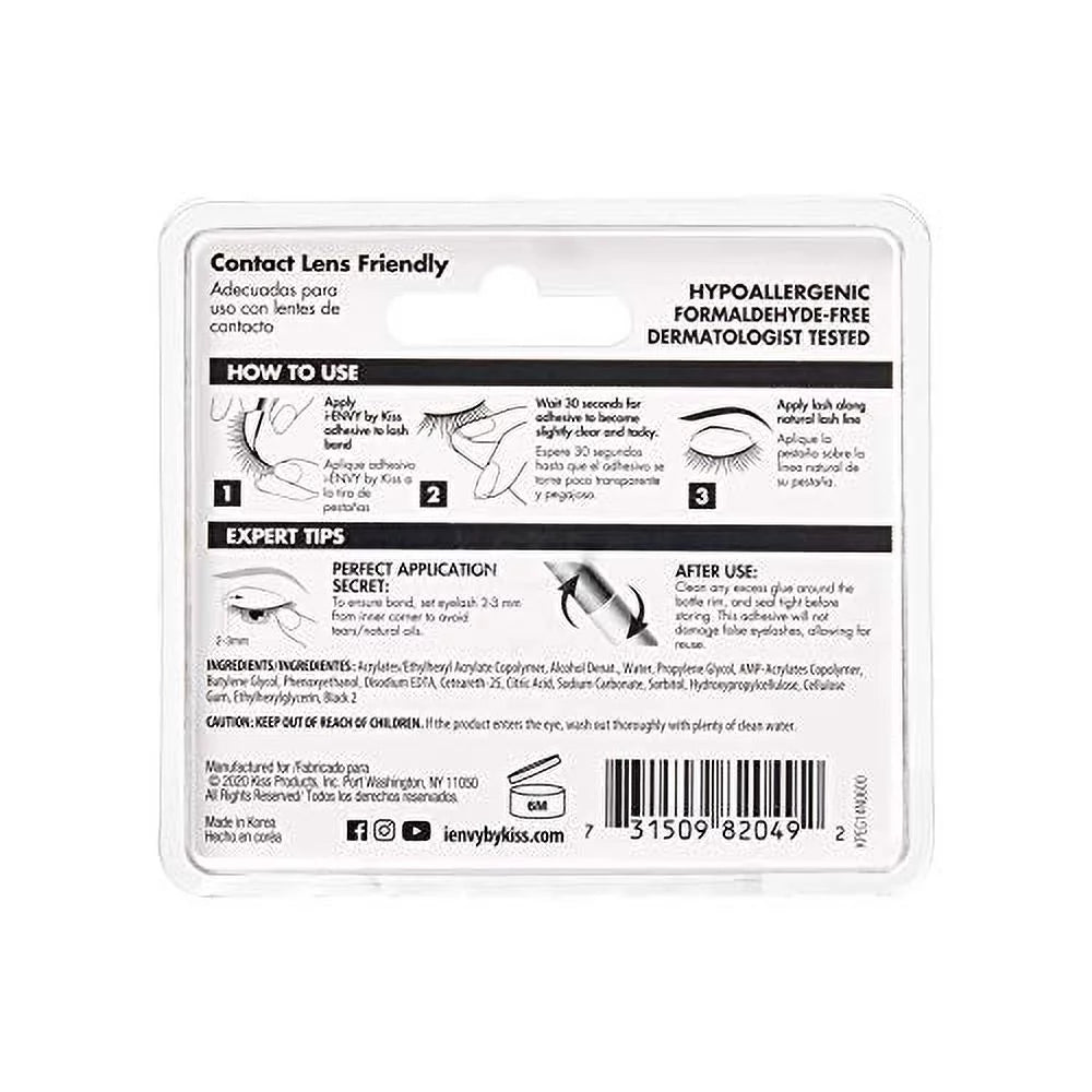 I Envy by 3D Lash Glue Super Strong Hold (Black) Brush on Type, Formaldehyde Free, Latex Free