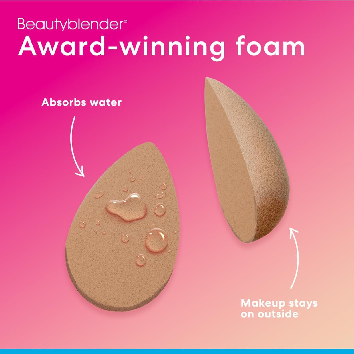 Beauty Blender Nude Makeup Sponge for a Flawless Natural Look, Perfect with Foundations, Powders & Creams