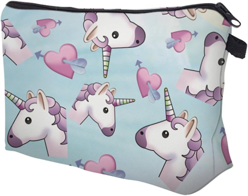 Unicorn Makeup Bag, 3Pcs/Set Super Funny 3D Printing Women Cosmetic Bag Multifuncition Pencil Holder (HZBTZ4)