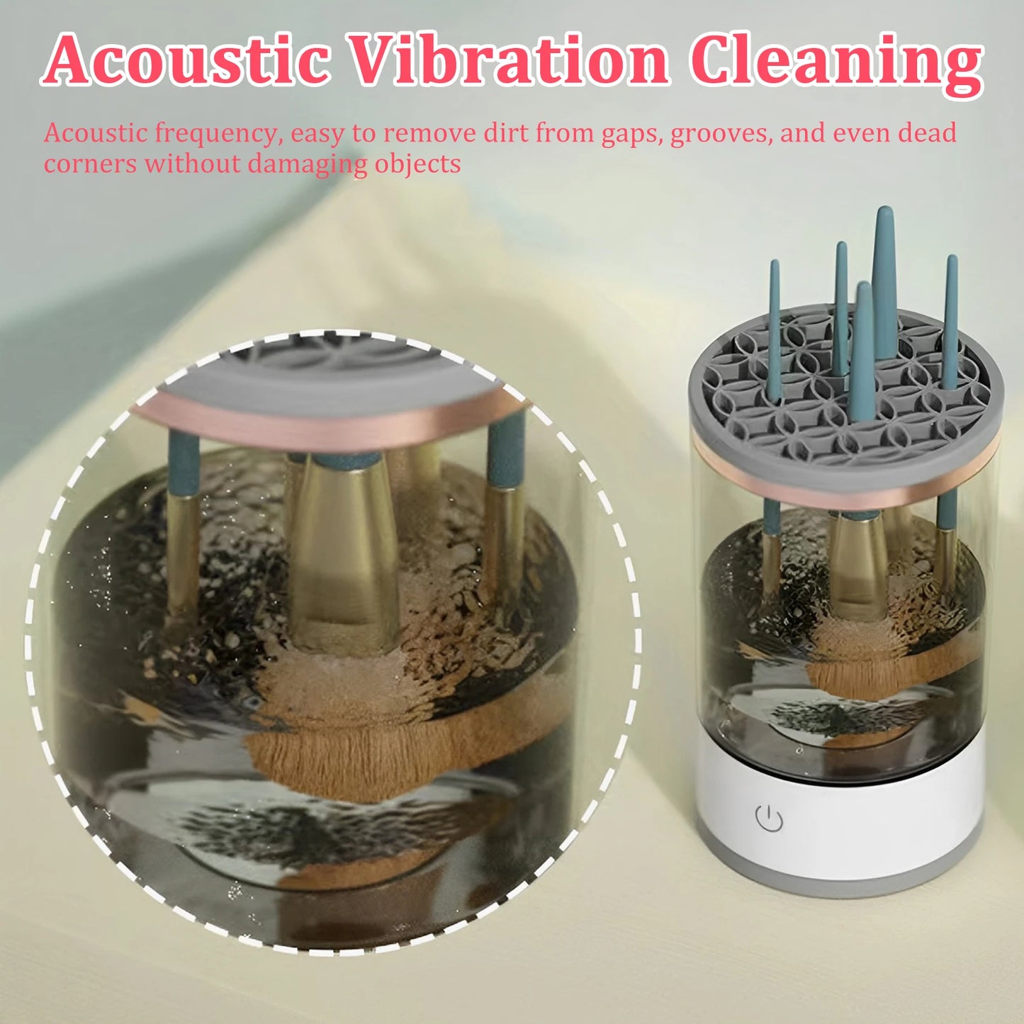 USB Electric Makeup Brush Cleaner Portable 2 in 1 Makeup Brushes Drying Rack Lazy Cleaning Brush Washer Quick Dry Tool Cleans Between Crevices
