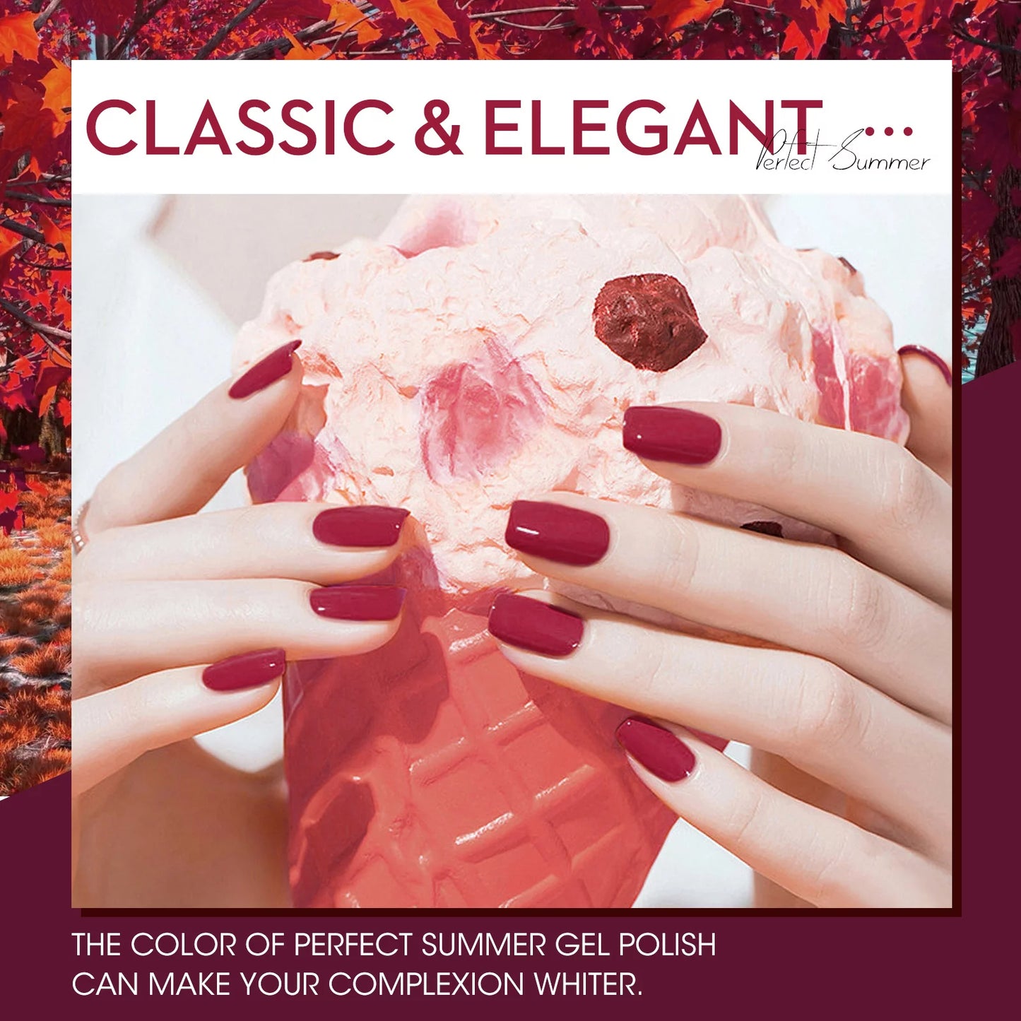 Gel Nail Polish, 12 Colors Gel Polish-Berry Colors, 12 Ml Each, Red Pink Black White Glitters Gel Nail Set, Soak off Gel Polish Kit, Salon Nail Gift for Women Girls, Non-Toxic Odor-Free Bubble FreeNail Gift