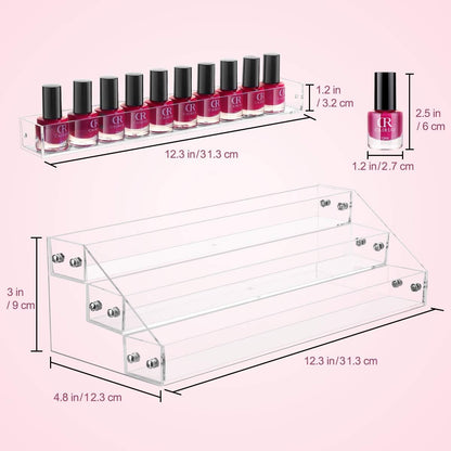 Nail Polish Organizer Acrylic 3 Layers Nail Polish Holder Sunglasses Organizer Clear Eyeglasses Display Tabletop Display Essential Oil Stand Jewelry Display Rack Holds up 39 Bottles (3 Tiers)