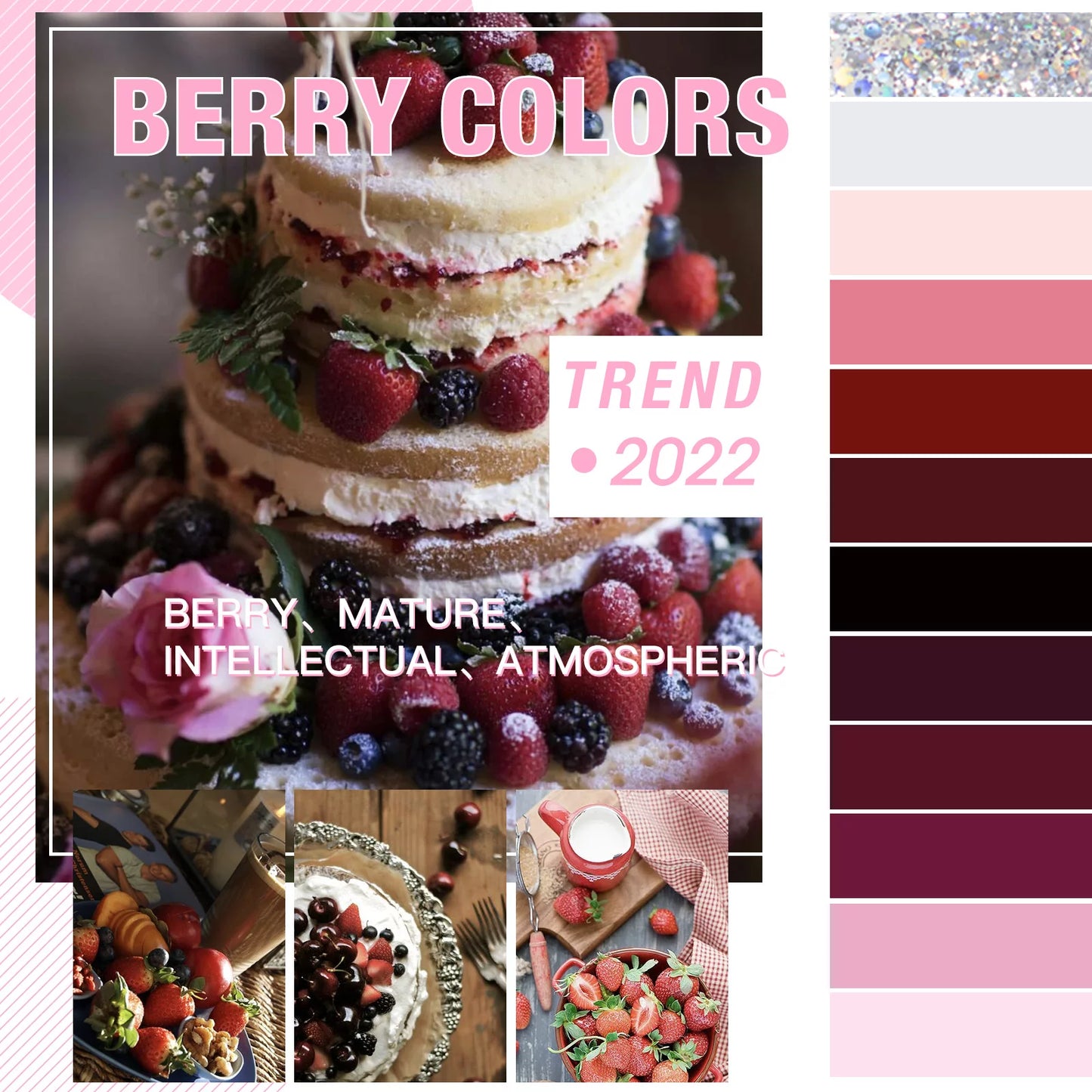 Gel Nail Polish, 12 Colors Gel Polish-Berry Colors, 12 Ml Each, Red Pink Black White Glitters Gel Nail Set, Soak off Gel Polish Kit, Salon Nail Gift for Women Girls, Non-Toxic Odor-Free Bubble FreeNail Gift